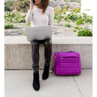 Vangoddy - Sacoche convertible pour ordinateur portable 15 pouces avec bandoulière et sangles de sac à dos - Violet-Extérieur 17 po (L) x 4 po (P) x 13,75 po (H)