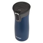 Contigo - Tasse de voyage Autoseal Westloop - 16 oz - bleu-Couvercle en plastique sans BPA et corps en acier inoxydable noir isolé sous vide