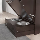 PawHut - Station d’alimentation pour animaux, armoire de rangement, conteneur - café-Matériau : MDF 