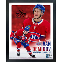 Frameworth - Cadre Ivan Demidov Collage Portrait Canadiens - Impression Encadrée - 16 po L x 20 po H-Sous licence officielle de la LNH et NHLPA - met en vedette Ivan Demidov et les Canadiens de Montréal avec signature en fac-similé imprimée