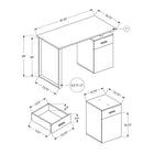 Monarch Specialties - 7764 Bureau 48 po L - Taupe Fonce Orientation Gauche Ou Droite-Dimensions du produit: 47,25 pouces L x 23,75 pouces P x 30 pouces H