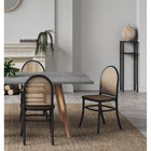Manhattan Comfort - Paragon 1.0 Lot de 2 chaises de salle à manger style industriel chic, rembourrées, 44,5 cm, noir et gris-Canne naturelle fine fabriquée à partir de véritable rotin en bois