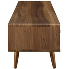 Modway - Transmit 55 po Meuble TV, Blanc noyer-Stratifié lisse à grain de bois