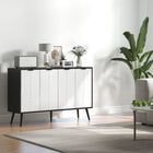 HOMCOM - Buffet moderne 47,2 po L, meuble de rangement, noir-Convient à la salle à manger, la cuisine, le salon ou tout autre espace restreint nécessitant un peu plus de rangement 