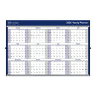 Brownline - 2026 Calendrier mural annuel - 36 po x 24 po - Bleu - Anglais-Support métallique et oeillet pour suspendre verticalement ou horizontalement