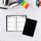 AT-A-GLANCE - Cahier de rendez-vous hebdomadaire 2026 - 6 po H x 3 3/4 po l - noir - bilingue-Couverture en similicuir noir