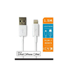 LOGiiX - Câble de chargement et de synchronisation Lightning LGX-10911, 1,5 m, blanc-Compatible avec les iPhone 5, iPod touch 5G, iPod nano 7G, iPad mini et iPad 4G, le câble de chargement et de synchronisation de LOGiiX peut être utilisé avec les Mac et les PC.