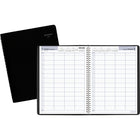 AT-A-GLANCE - Cahier de rendez-vous quotidien pour groupe de quatre personnes 2025 - 11 po H x 8 po l - Noir - Anglais-Format des pages : 11 po H x 8 po l