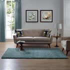 Modway - Enyssa Solide Tapis 5 pi l x 8 pi L Shag Area - Bleu aqua et ivoire-Dessous du tissu de jute adhéré