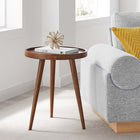 Modway - Chiro Bois rond Table d’appoint - Noyer-Pattes écartées et effilées