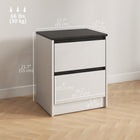 HOMCOM - Tables de chevet pour chambre - blanc - lot de 2-Comprend un kit anti-basculement, assurant une sécurité supplémentaire pour votre famille 