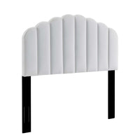 Modway - Veronique Performance Velvet Tête de lit jumelée, Blanc-Tête de lit touffée en canal