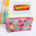 Fashion Stationery - Étui à crayons Happy Fruits - 7,09 po L x 1,97 po l x 3,54 po H - Rose-Matériau du corps : Polyester