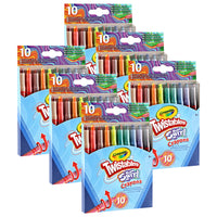 Crayola - Mini crayons torsadables SWIRL, 10/boîte, paquet de 6-CRAYOLA TWISTABLES : avec les crayons Crayola Swirl Mini Twistables, les enfants et les adultes peuvent ajouter des détails et une créativité colourée à n'importe quel projet artistique ou dessin à colourier.