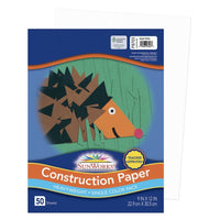 Prang - Papier construction, blanc vif, 9 po x 12 po, 50 feuilles-Papier de construction épais en bois de pâte mécanique
