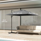 Outsunny - Parasol suspendu déporté carré 8 pi L x 8 pi l avec rotation à 360°, gris foncé-Mât en aluminium et huit baleines en acier avec revêtement en poudre soutenant une toile en polyester 200g résistante aux UV pour des années d’utilisation élégante  