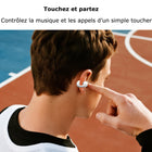 MyBat - Écouteurs Open-Ear echelon Echo - Blanc-Étanchéité IPX5 - Résiste à la sueur, à la pluie et à un usage actif