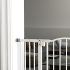 PawHut - Barrière pour Animaux 29"-39" avec Porte à Pression pour Chiens pour Escaliers - Blanc-Largeur réglable entre 29,1 po (74 cm) et 39,4 po (100 cm), s’adapte à différentes portes et cadres