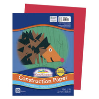 Prang - Papier construction, rouge des fêtes, 9 po x 12 po, 50 feuilles-Papier de construction épais en bois de pâte mécanique