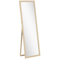 HOMCOM - Miroir rectangulaire pleine longueur - 21 po l x 64 po H - marron-Grande taille 64 po x 21 po (162,5 x 53,3 cm) offrant une vue complète de la tête aux pieds pour vos tenues 