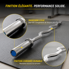 MotionGrey - Barre EZ olympique  pour l’entraînement musculaire - 120 cm - Argent-Poids lb: 15,4