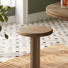 Modway - Neo Rond de 15 pouces Terrasse extérieure Bois Tabourets de bar patio - Brun Cacao-Utilisation intérieure extérieure
