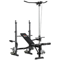 Soozier - Banc de musculation réglable avec système de poulie-Le design tout-en-un permet un entraînement de force complet en un seul endroit 
