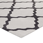 Modway - Marja Treillis marocain Tapis de comédie 8 pi l x 10 pi L - Ivoire et charbon de bois-Dessous du tissu de jute adhéré