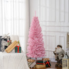 HOMCOM - Sapin de Noël artificiel de 5 pi avec ouverture automatique - Rose-Les branches en plastique réalistes donnent un aspect plein et luxuriant à l'arbre 