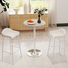 HOMCOM - Table de bar ronde pour 2, assemblage facile pour bar à domicile, cocktail, bistrot - beige gris-Plateau recouvert de rotin PE classique, idéal pour une utilisation intérieure et extérieure 