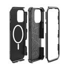 TUFF8 - iPhone 16 Pro -  Impact+ Coque de protection trois couches avec étui-Protection de l'écran et de l'appareil photo : conçu avec un rebord surélevé pour l'objectif et le cadre de l'écran afin de protéger votre appareil photo, votre flash et votre écran contre les rayures lorsqu'ils sont placés face vers le bas.