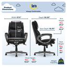 Serta® - Fauteuil de direction SmartLayers™ Arlington Air™, noir-Testé pour supporter une capacité de 250 lb