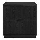 Hudson&Canal - Table de chevet Yarden 24 po - Grain noir-Comprend deux tiroirs coulissants en douceur