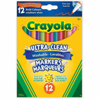 Crayola - Marqueurs lavables ultra-propres - Pointe fine - Couleurs assorties - Paquet de 12-La formule ultra-propre se lave de la peau, des vêtements et plus encore