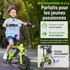 Gyrocopters - Trottinette électrique pour enfants Radi8 - Vitesse 25 km/h - Autonomie 20 km - Éclairage LED - Vert-Éveillez l'esprit d'aventure de votre enfant grâce à un moteur puissant et une batterie longue durée de 5,2 Ah