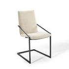 Modway - Pitch Tissu rembourré Fauteuil à manger - Noir beige-Chaise de salle à manger moderne