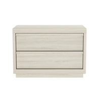 Manhattan Comfort - Table de nuit contemporaine Navis 32" à 2 tiroirs - Chêne blanchi-La finition aspect bois offre une apparence chaleureuse et naturelle prisée dans la conception de meubles modernes