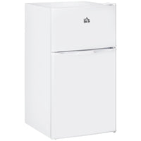 HOMCOM - Mini-réfrigérateur 3,2 pi³ avec congélateur et portes réversibles - blanc-Combine réfrigérateur et congélateur avec une capacité de 3,2 pi³ pour divers stockages alimentaires 