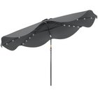 Outsunny - Parasol de patio solaire avec LED et inclinaison - gris foncé-32 lumières solaires sur les baleines prolongent votre temps de détente en extérieur
