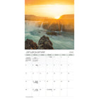 DateWorks - Mini Calendrier Mural 16 Mois Couchers de Soleil de 2025 - 7 po x 7 po - Bilingue-Scénique