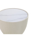 Manhattan Comfort - Lot de 2 tables d’appoint Anderson modernes, revêtement similicuir, crème et gris-18,43 po L x 18,43 po l x 21,61 po H