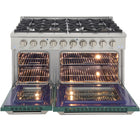 Kucht - 48 po Série KNG Cuisinière Pro Style au gaz naturel - Acier inoxydable/Vert-Allumage électronique avec rallumage automatique réduisant les risques de fuites de gaz pour plus de sécurité