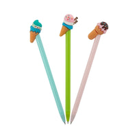 Merangue - Stylo à Embout Crème Glacée - 1.0 mm - Noir-Stylo à bille avec embout crème glacée en PVC