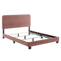 Modway - Celine Chenal Touffé Performance Velvet Lit simple, Rose poussiéreuse-Lit simple