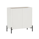 Manhattan Comfort - Ensemble de 2 meubles modernes Abbey : armoire d’appoint et bibliothèque - érable et blanc cassé-Structure surélevée avec pieds fins pour un nettoyage facile en dessous et une touche moderne et aérée