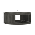 Manhattan Comfort - Table basse ronde contemporaine Alure 36" - Charbon-Compartiment de rangement ouvert intégré pour une organisation pratique