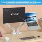 ShoppingAll - Support double moniteur et ordinateur portable 2-en-1 robuste - Blanc-Deux ports USB 3.0 pour un chargement pratique
