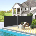 Outsunny - Store latéral double rétractable - noir-Fonction rétractable automatique facilement actionnée avec la poignée
