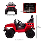 Aosom - camion jouet tout-terrain 12v pour enfants - rouge-Phares fonctionnels, volant et klaxon 