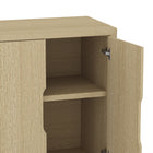 Manhattan Comfort - Buffet moderne Rivington 60" à 4 portes - Chêne naturel-Comprend 2 orifices pour la gestion des câbles et des supports